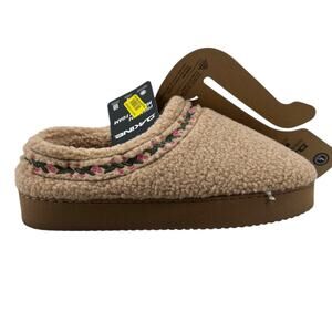 DaKine House Slippers Womens L (9-10) Chestnut Fleece Lined Fluffy Memory Foam